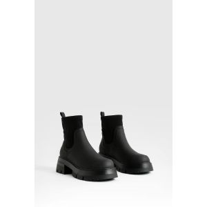 Bottes Chelsea À Panneau En Néoprène Et Coupe Large - Noir - 37, Noir