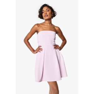 Robe Skater Structurée Avec Détails Froncés Pour Grandes Tailles - Rose - 38, Rose