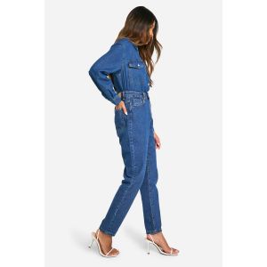 Boohoo Basics Jeans Slim Fit Taille Haute - Bleu Indigo - 40, Bleu Indigo