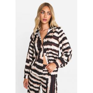 Chemise Tie-Dye Tonal À Grande Échelle En Coupe Décontractée - Noir - 42, Noir
