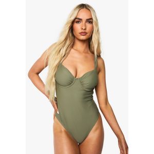 Essentiels Du Maillot De Bain : Maillot Balconnet Pour Poitrine Généreuse - Vert Kaki - 36, Vert Kaki