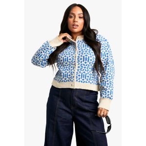 Cardigan Tricoté Fairisle De Noël "Plus" Premium - Bleu - 24/26, Bleu