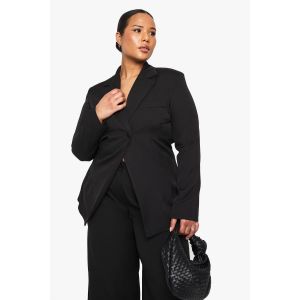 Blazer Enveloppant Tissé Sur Mesure "Plus" - Noir - 46, Noir