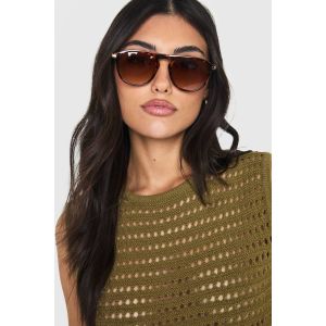 Lunettes De Soleil À Monture Ronde Effet Écaille De Tortue - Marron - One Size, Marron