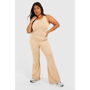 "Plus" Unitard De Yoga En Coton À Sangles - Gris Pierre - 52, Gris Pierre