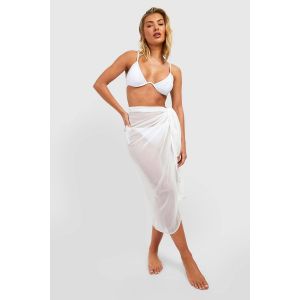 Essentials Tie Beach Sarong - Blanc - One Size, Blanc