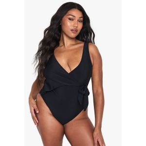 "Plus" Swimwear Essentials Maillot De Bain Enveloppant Contrôle Du Ventre - Noir - 54, Noir