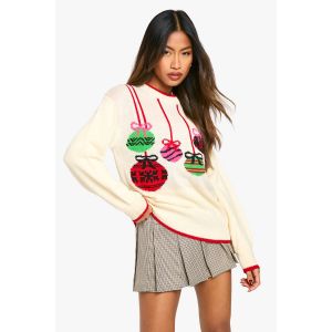 Pull De Noël Boule - Blanc Cassé - M, Blanc Cassé