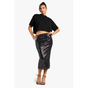 Rainbow Sequin Jupe Midaxi - Noir - 36, Noir