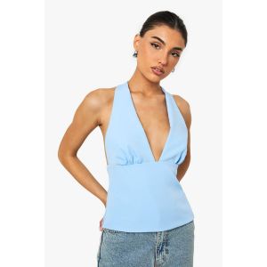 Haut Tissé Avec Détail Au Buste - Bleu Poudré - 44, Bleu Poudré