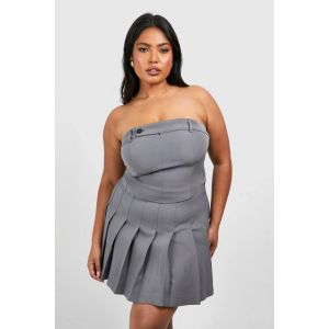 Haut Corset Sur Mesure Pour Grandes Tailles Avec Détails De Boutons - Gris Anthracite - 46, Gris Anthracite