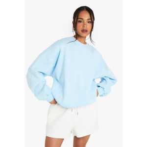 Sweatshirt À Ourlet Bouffant - Bleu Ciel - Xs, Bleu Ciel
