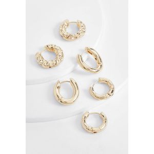 Gold Mini Hoop Earrings Multipack - Jaune Or - One Size, Jaune Or