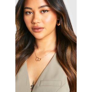 Collier Chaîne Avec Pendentif Entrelacé - Jaune Or - One Size, Jaune Or