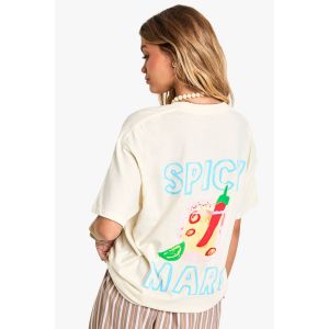 T-Shirt Spicy Marg Surdimensionné - Blanc Écru - S, Blanc Écru
