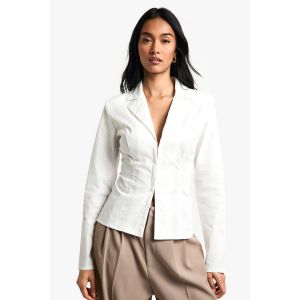 Chemise Cintrée En Popeline De Coton À Crochet Et Œillet - Blanc - 42, Blanc