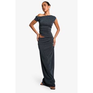 Jupe Maxi En Maille Mé"Tall"ique - Bleu - 36, Bleu
