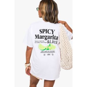 T-Shirt Graphique Surdimensionné "Plus" Spicy Margarita - Blanc - 50, Blanc