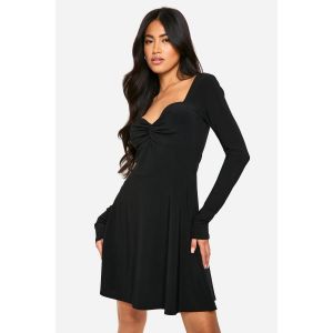 Robe Mini A-Line À Détail Twist Et Froncé - Noir - 40, Noir