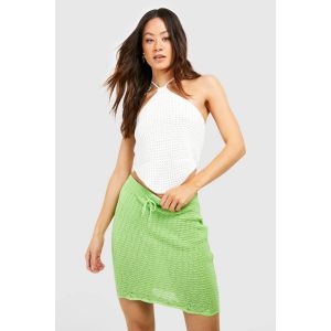 Jupe Mini En Crochet Pour Grandes - Citron Vert - 42, Citron Vert
