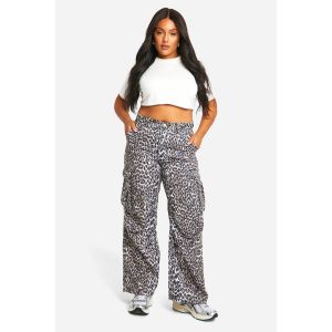 Pantalon Cargo Léopard Délavé Grande Taille - Leopard - 54, Leopard