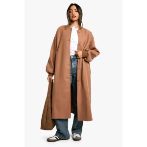 Veste Bomber Maxi Effet Laine - Marron Camel - 40, Marron Camel