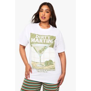 T-Shirt Oversize "Plus" Dirty Martini - Blanc - 50, Blanc
