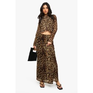 Jupe Maxi Tissée À Imprimé Léopard - Leopard - 42, Leopard