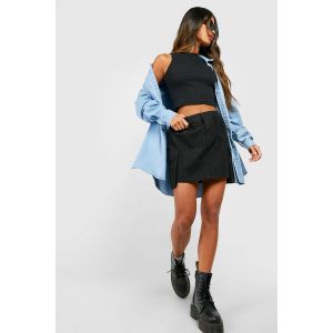 Jupe Cargo Micro Mini À Taille Élastiquée - Noir - 34, Noir