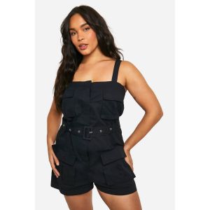 "Plus" Utility Cargo Playsuit - Noir - 56, Noir