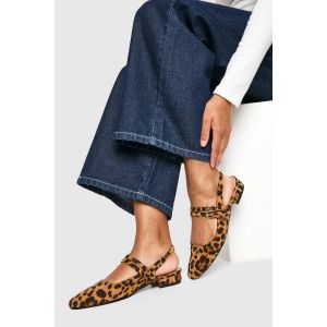 Leopard Slingback Flats À Bride Double - 36, Leopard