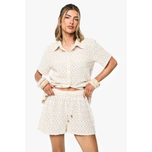 Shorts De Plage Tricotés Zig Zag - Beige - S, Beige