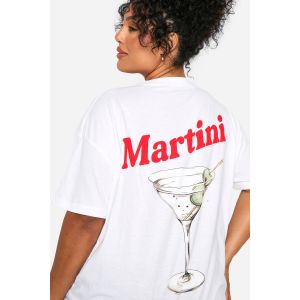 T-Shirt Oversize "Plus" Martini - Blanc - 44, Blanc