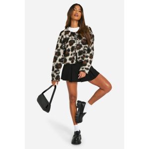 Veste Bomber Look Laine Léopard - Leopard - 40, Leopard