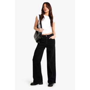 Le Jean Long À Taille Mi-Haute À Jambes Larges - Noir - 14/34L, Noir