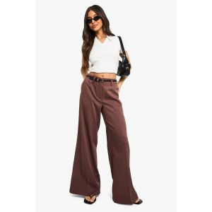 Pantalon À Jambe Large Sur Mesure - Marron - 36, Marron