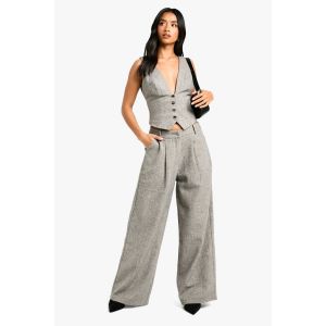 Petits Pantalons Look En Laine À Chevrons - Gris - 44, Gris