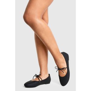 Ballerines Mary Jane À Détails De Laçage - Noir - 39, Noir