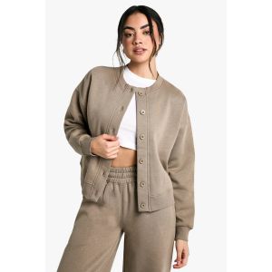 Cardigan En Polaire À Col Montant - Vert Kaki - L, Vert Kaki