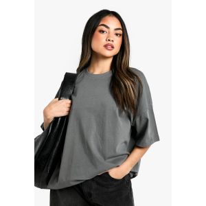T-Shirt Boohoo Basics Super Oversize - Gris Anthracite - 34, Gris Anthracite