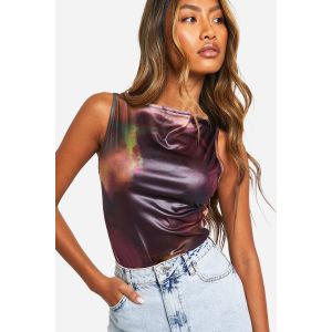 Coated Pu Racer Bodysuit - Noir - 38, Noir