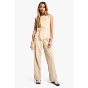 Pantalon À Jambes Larges En Velours Côtelé - Blanc Écru - 42, Blanc Écru
