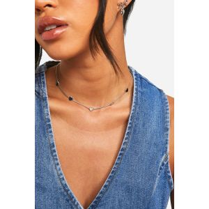 Collier Station De Cœur Poli - Gris - Argent - One Size, Gris - Argent