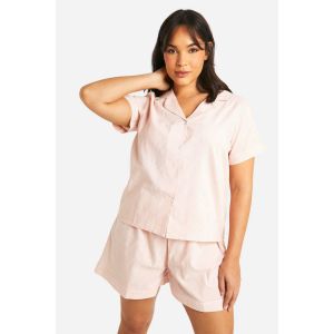 Ensemble De Pyjama À Rayures En Coton : Chemise Boutonnée Et Short - 54, Or