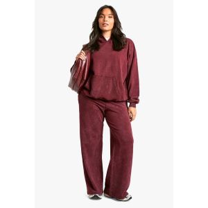 "Plus" Burgundy Premium Overdye Jogger À Jambes Larges - Rouge Bordeaux - 56, Rouge Bordeaux