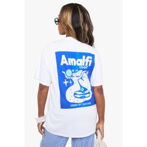 T-Shirt Oversize Amalfi Coast Grande Taille - Blanc - 46, Blanc