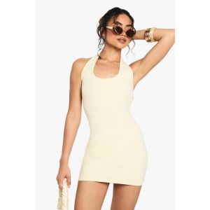 Mini Robe À Encolure Halter - Citron - 36, Citron