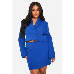 "Plus" Scallop Mini Jupe - Bleu Roi - 52, Bleu Roi