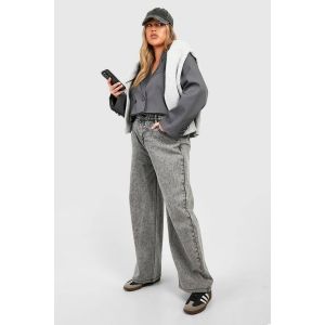 Jeans Basic "Plus" À Jambe Droite - Noir Délavé - 44, Noir Délavé