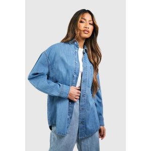 Chemise En Denim Oversize Bleu Vif - Bleu Cyan - 42, Bleu Cyan